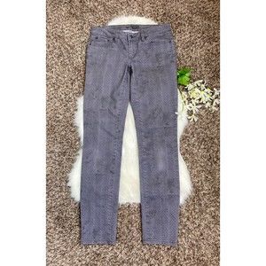 prAna Women’s Slim Fit Stretch Jeans Purple / Gray Floral Patterned Sz 6 Pants